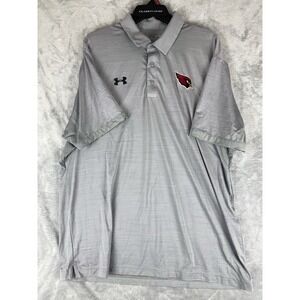 Under Armour Polo Shirt Mens Gray Heatgear Loose Logo On‎ Front Golf Outdoor XXL